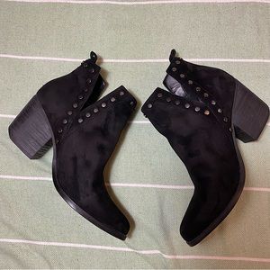 Fergie “Mariella” suede ankle booties